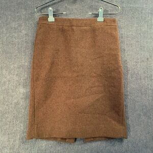 J.‎ Crew Womens Skirt Size 4 Brown Pencil Knee Length Career Work Office